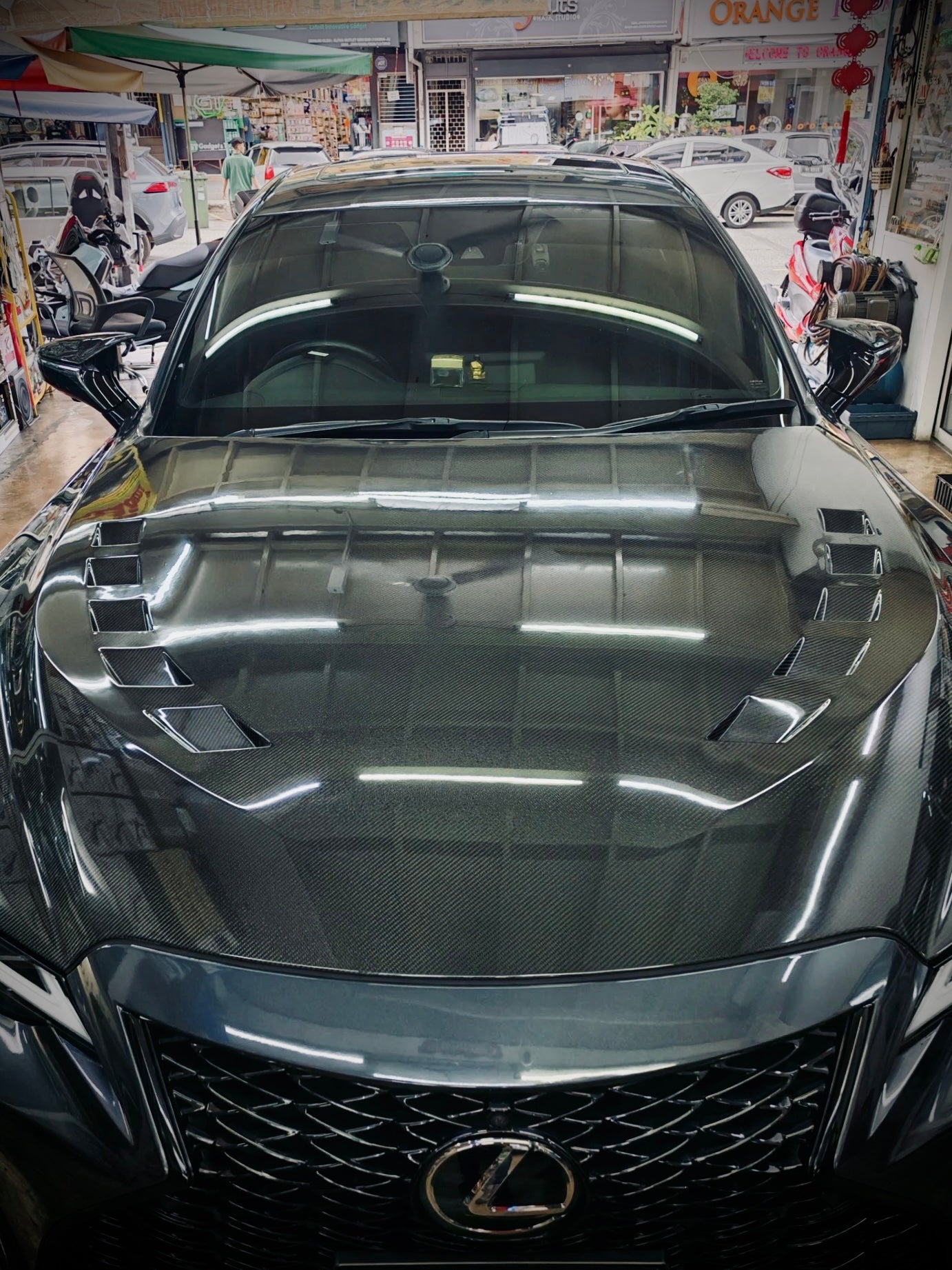 Carbon-Fiber Rear Mirror Cover for Lexus IS((2021~)