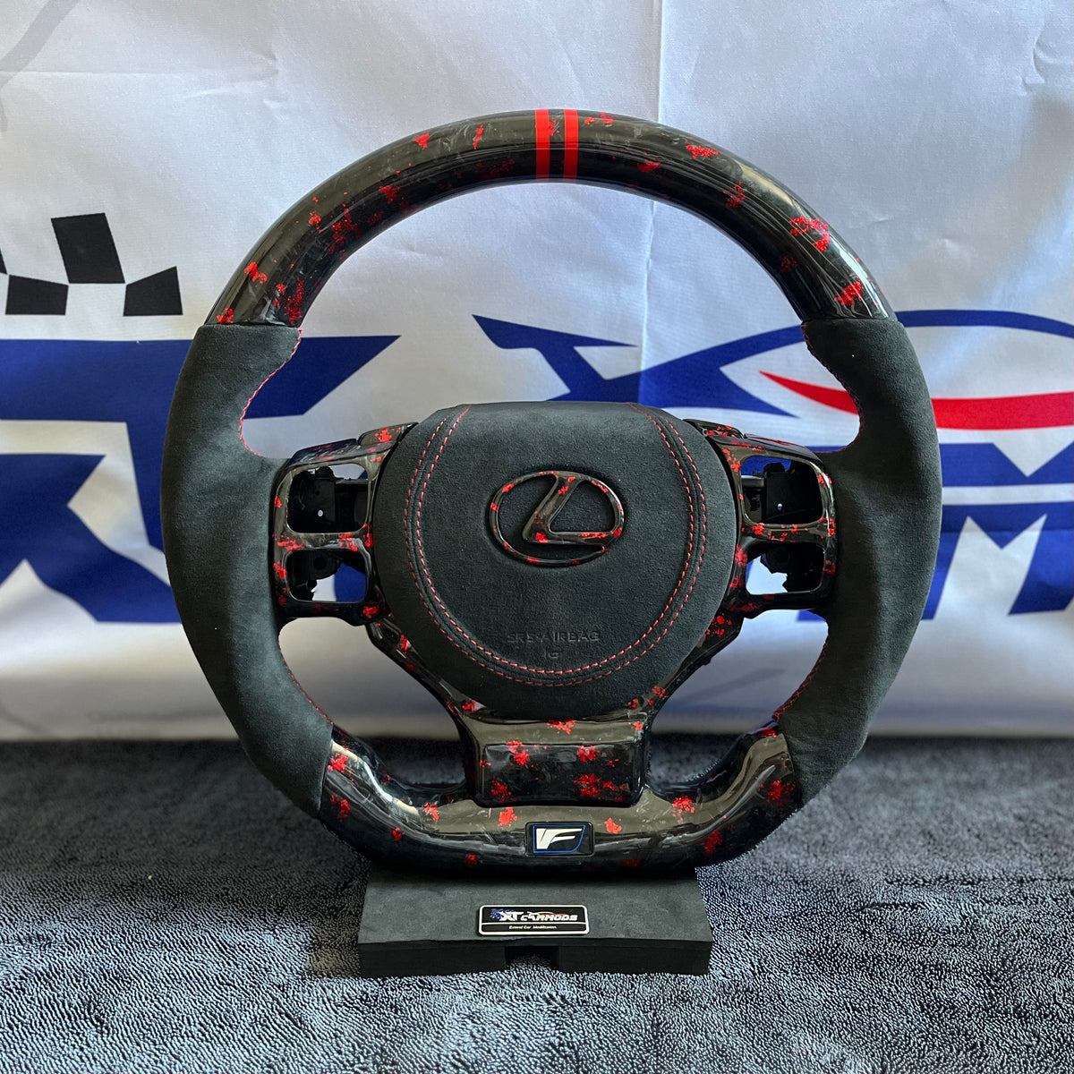 XT-R1 Red-elements Forged Carbon Fiber Steering Wheel for Lexus IS/RC/CT/NX