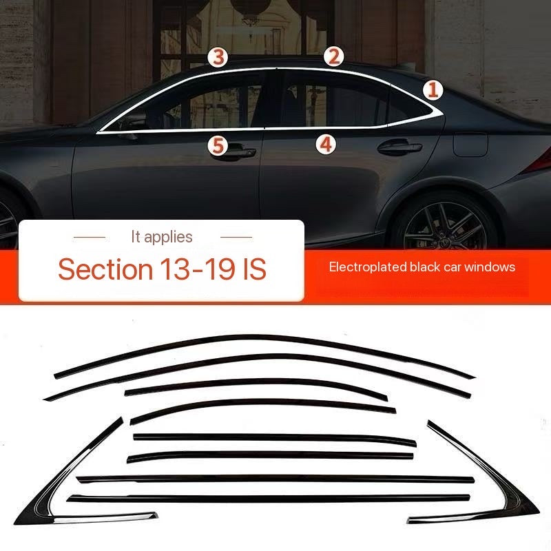 Gloss black window trim for Lexus IS(2013-2020）
