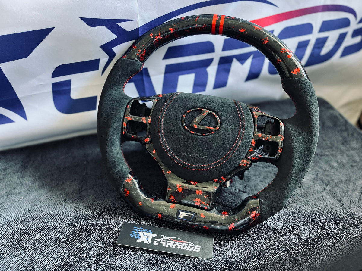 XT-R1 Red-elements Forged Carbon Fiber Steering Wheel for Lexus IS/RC/CT/NX