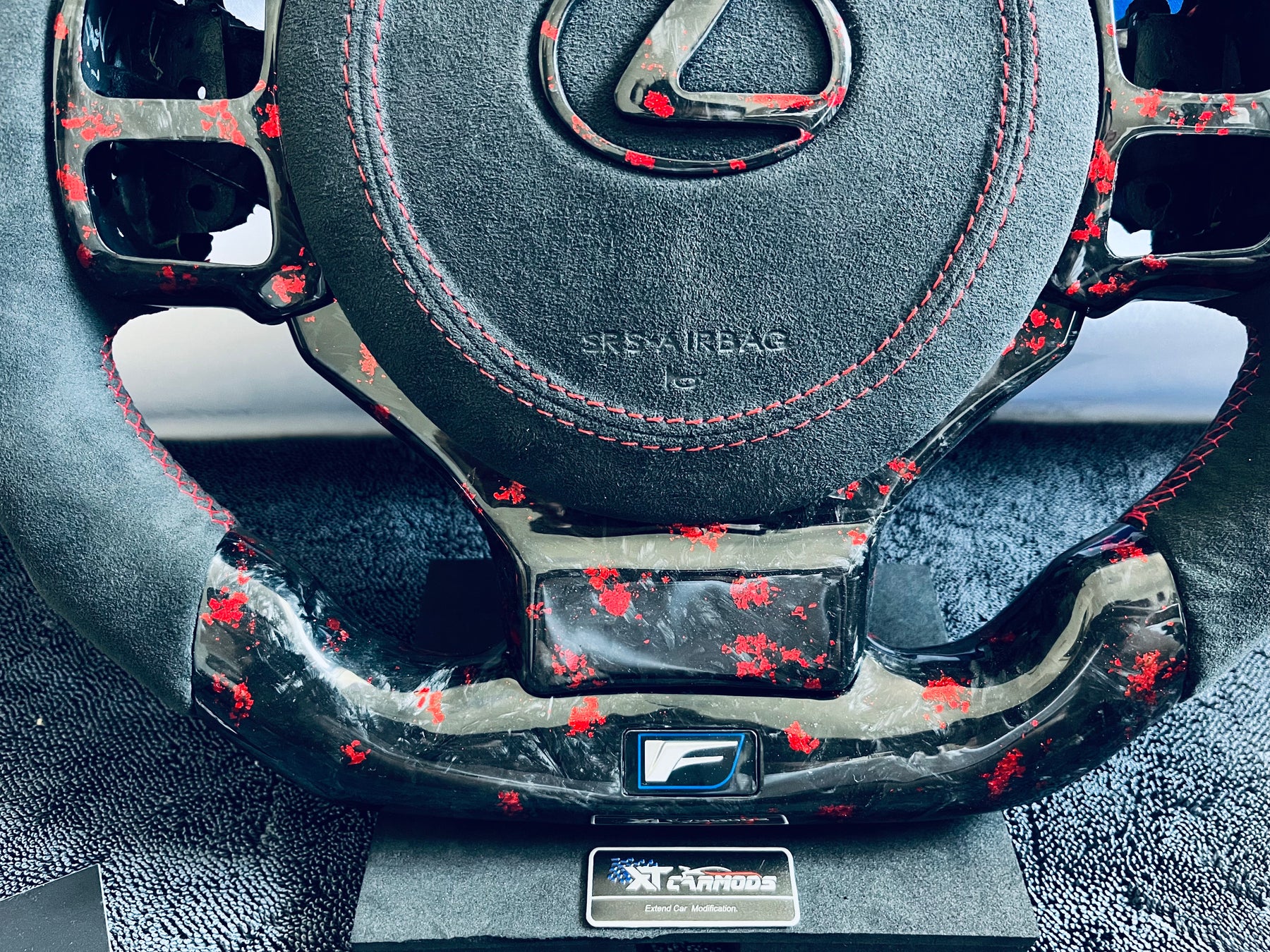 XT-R1 Red-elements Forged Carbon Fiber Steering Wheel for Lexus IS/RC/CT/NX