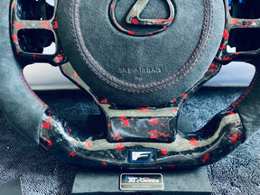 XT-R1 Red-elements Forged Carbon Fiber Steering Wheel for Lexus IS/RC/CT/NX