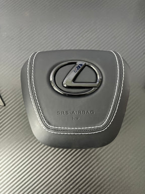 White-stitch Airbag cover of Steering Wheel for Lexus GX