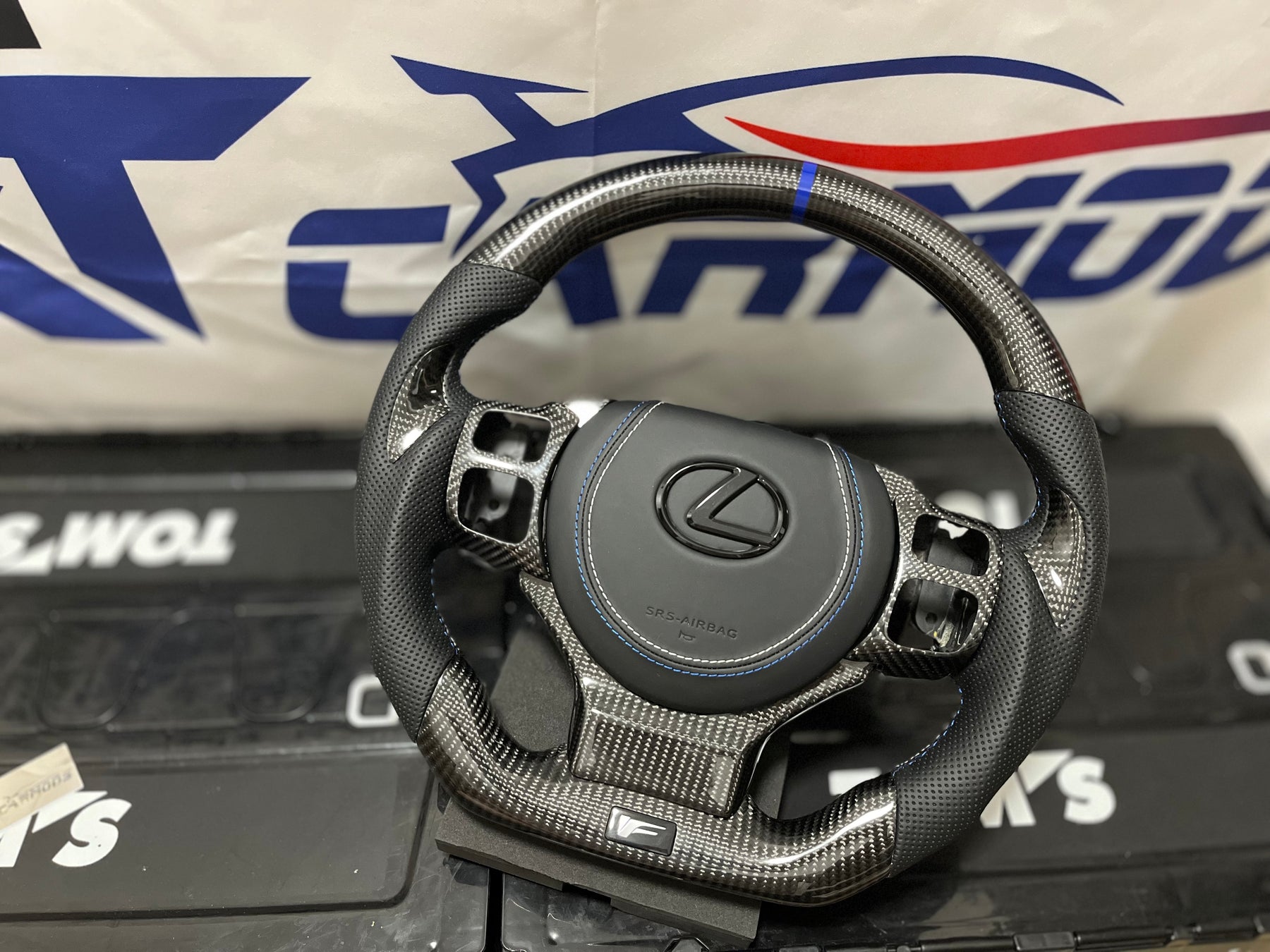 Dual-stitch Airbag cover of Steering Wheel for Lexus