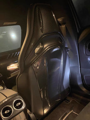 Adhesive-mouted Carbon-Fiber Texture ABS Chair Back Panel for CLA45 AMG