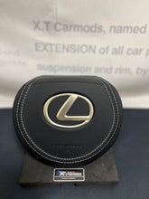 Leather Airbag cover with grey stitch/genuine color emblem