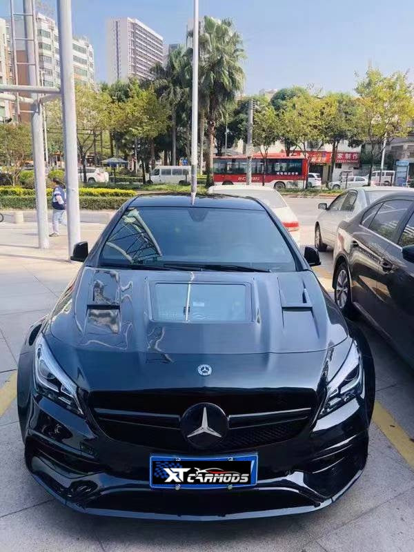 Carbon Fiber hood with middl glass for CLA45 AMG W117