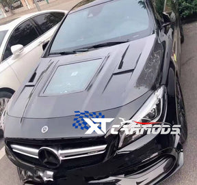 Carbon Fiber hood with middl glass for CLA45 AMG W117