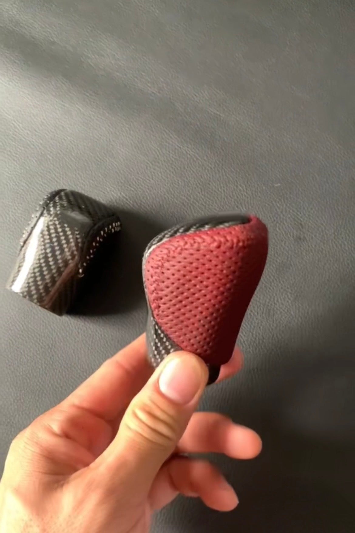Red leater carbon fiber shift knob for Lexus IS(2013~2025)