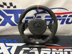 XT-M2 Alcantara-Leather Orange-Accent Steering Wheel for Lexus IS/RC/CT/NX