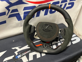 XT-M2 Alcantara-Leather Orange-Accent Steering Wheel for Lexus IS/RC/CT/NX