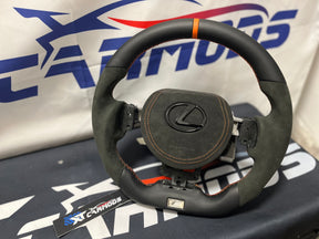 XT-M2 Alcantara-Leather Orange-Accent Steering Wheel for Lexus IS/RC/CT/NX