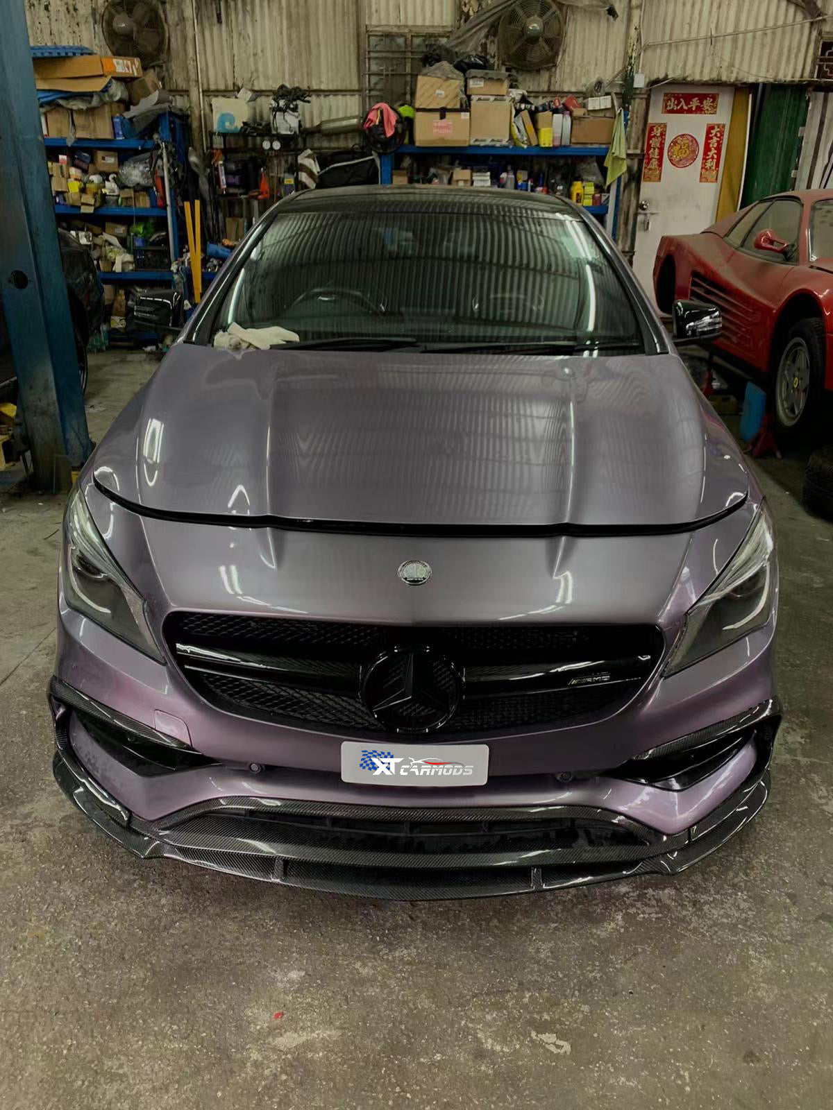 Front Bumper Carbon Fiber Trim Kit(7-piece) for CLA45 AMG